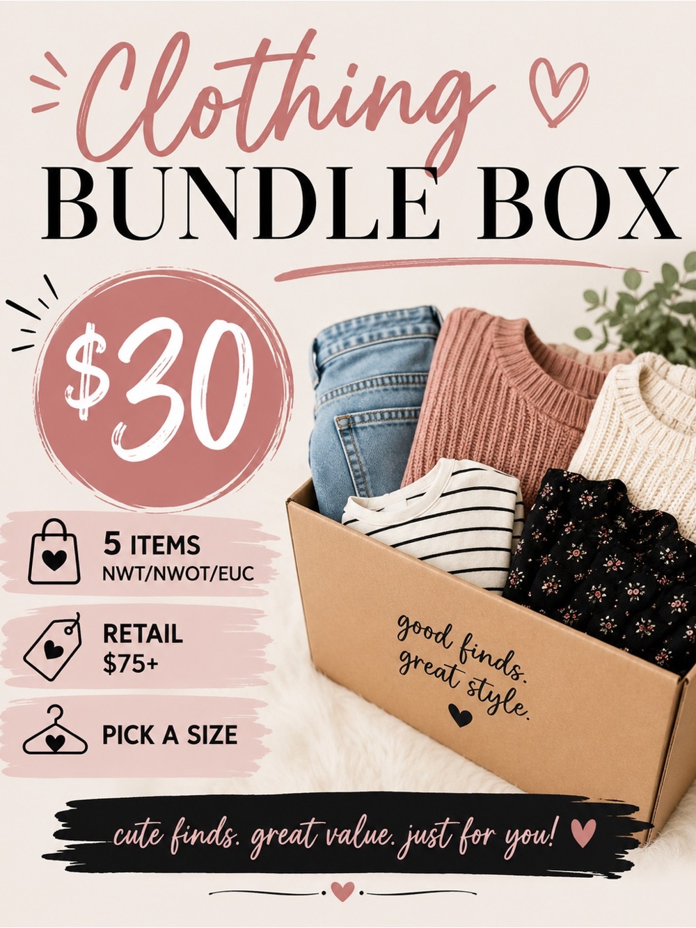 Clothing Bundle Box - Pick your size